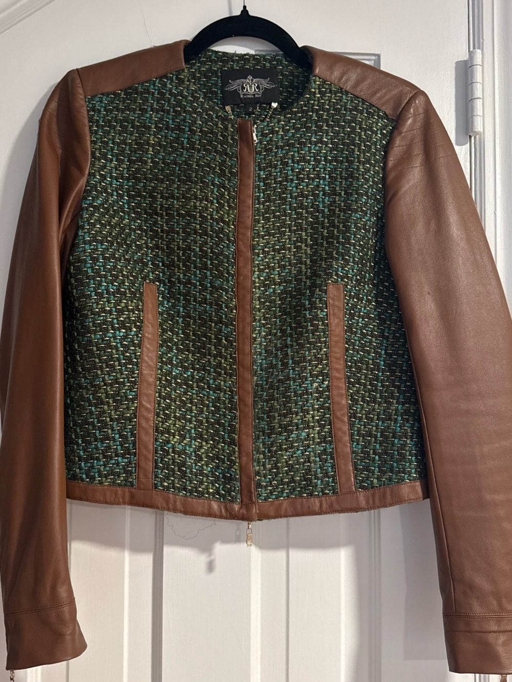 Rachel Roy Leather and Tweed Jacket